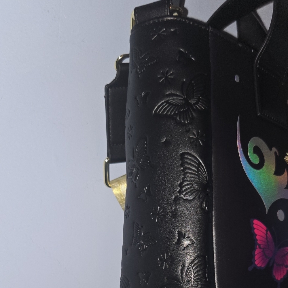 Brittney Spears Black and Blue Butterfly Loungefly Tote - Picture 5 of 6